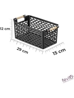 Skygo Çok Amaçlı Tutacaklı Organizer Sepet - Dolap Içi & Çekmece Düzenleyici Sepet - Siyah, 24121810017