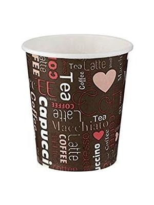 Skygo Kullan At Market Karton Bardak 7oz Baskılı Kahverengi 50 Adet