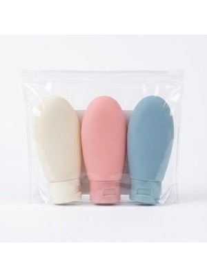 Skygo 3'lü Silikon Seyahat Şişesi Seti – Sızdırmaz ve Doldurulabilir Şampuan, Losyon ve Krem Kabı – Bpa Içermez Yumuşak Dokulu Sıkılabilir Tüp – Çantalı Uçak ve Valiz Düzenleyici – Pastel Renkler