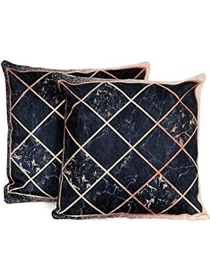 Skygo Çeyiz Diyarı Mirror 2 Li Kadife Kırlent Kılıfı Siyah CD457015