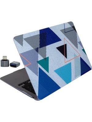 Skygo Air Kılıf 13 Inç M2 M3 M4 Uyumlu A2681 A3113 A3240 Geometrik Desenli Ince Sert Kapak Tpu Lazer Baskılı Çizilme Dayanımlı Koruyucu Kaplama Lacivert Mavi