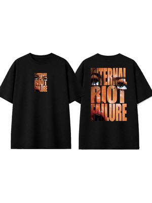 Urbvn Failure Tasarım Baskılı Siyah Oversize T-Shirt