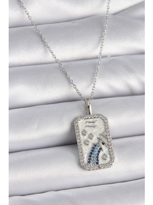 Vice Avm 316L Çelik Gümüş Renk Zincir Kova Burcu Zirkon Taşlı Kadın Kolye  TG-VİCE9447 TG-V 7458