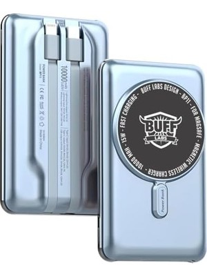 Skygo BP11 10000 Mah Uyumlu Dahili Kablolu Taşınabilir Manyetik Powerbank (Mavi)