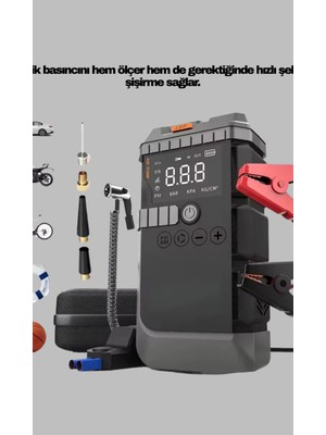 Astraltech Işıklı Hava Kompresörlü Taşınabilir Akü Takviye Ünitesi