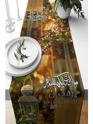 Özbience Ramazan Fenerli Şık Leke Tutmaz Kumaş Salon ve Mutfak Runner'ı