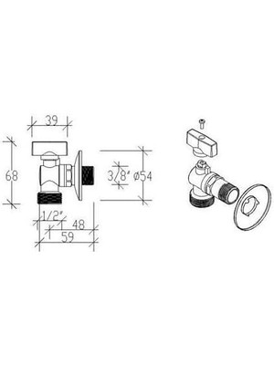 Skygo Tema Küresel Çamaşır Makine Musluğu