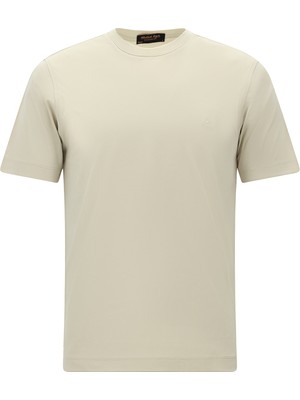 Abdullah Kiğılı Bisiklet Yaka Slim Fit Dar Kesim Nakışlı Pamuk T-Shirt