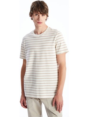 Lc Waikiki Yeni Sezon Bisiklet Yaka Kısa Kollu Çizgili Penye Erkek Tişört