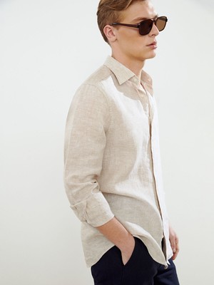 Lc Waikiki Yeni Sezon Regular Fit Uzun Kollu %100 Keten Erkek Gömlek