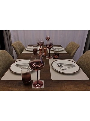 Skygo Krem Düz Yat Deri Laser Kesim Amerikan Servis 2 Adet 35X45 cm