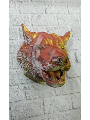 Astraltech Gold Kurt Duvar Aksesuarı Asılabilir 3D Dekoratif Heykel 25X19 cm
