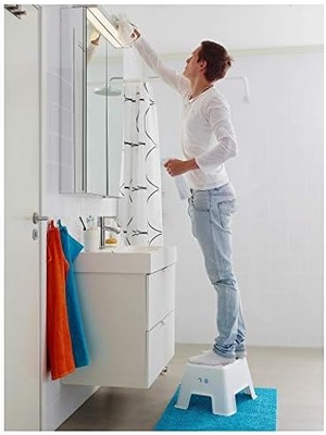 Skygo Bolmen Tabure Olarak Kullanılır Kaymaz 25 cm 2 Renkler, Plastik, Beyaz, 44 x 35 x 25 cm