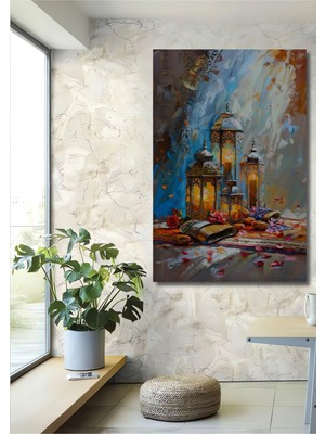 Özbience Ramazan Fenerleri Ahşap Dekoratif Dikdörtgen Tablo