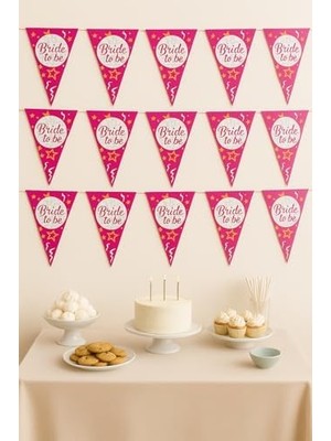 Skygo Bride To Be Üçgen Flama, Pembe Renk, 16X24 Cm, Bekarlığa Veda Parti Süslemesi