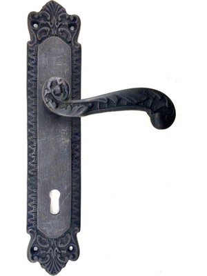 Vice Avm Antika Tarz Dekoratif Pirinç Sultan Yale Kapı Kolu - 270x54mm, Oksit TG-V 5518