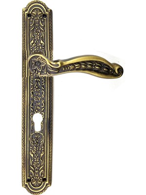 Vice Avm Antika Tarz Dekoratif Pirinç Ulu Model Desenli Oda Kapı Kolu - 354x57 mm, Antik TG-V 5555