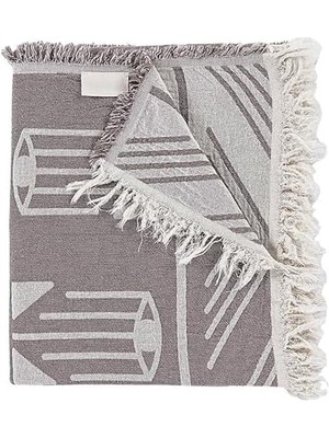 Skygo Tekstıl Lüks 100% Pamuk Koltuk Şalı Tv Battaniyesi, Geniş 130X170 cm Yüksek Kaliteli Pamuklu Kumaş Dekoratif Koltuk Atma Şal Battaniyeleri (Gri)