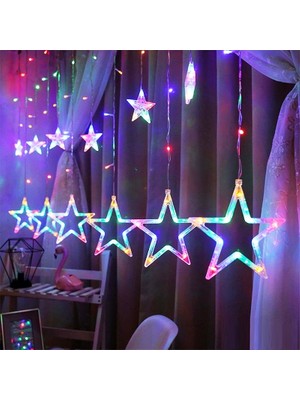 Kuzey Oyuncak Yıldızlı Renkli Salkım LED Işık Büyük Yıldızlı Salkım Işık Renkli Yıldız LED Işık Yıldız Noel Işığı