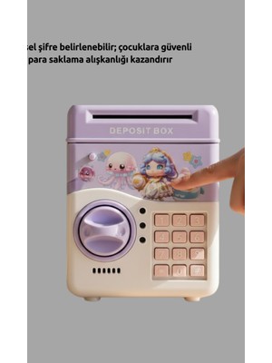 Astraltech Mor Otomatik Para Girişli Elektronik Şifreli Kumbara