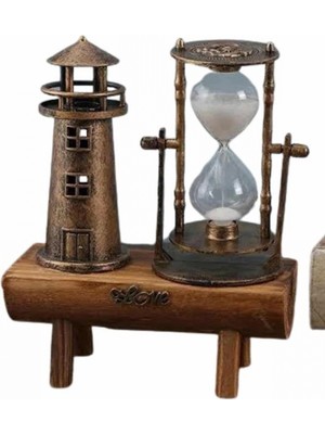 Marsilyan Dekoratif Kum Saati Deniz Feneri Retro Masa Hediyeli Eşya