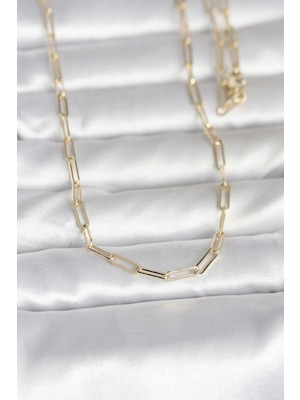 Marsilyan cm 14K Gold Renk Ataç Zincirli Model 60 cm Kadın Kolye - TJ-BKO10985