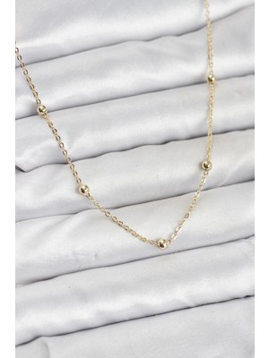 Marsilyan cm Gold Renk Top Zincirli Kadın Kolye - TJ-BKO10915