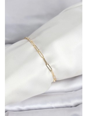 Marsilyan cm 14K Gold Renk Ataç Zincir Model Kadın Bileklik - TJ-BB8283