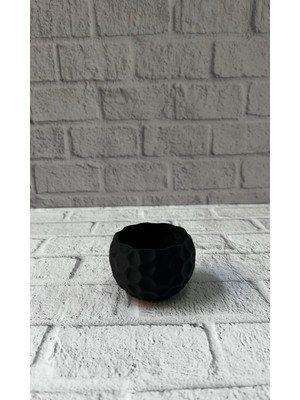 Astraltech Mini Siyah Dekoratif Saksı 5 cm Modern Masaüstü Bitki Saksısı