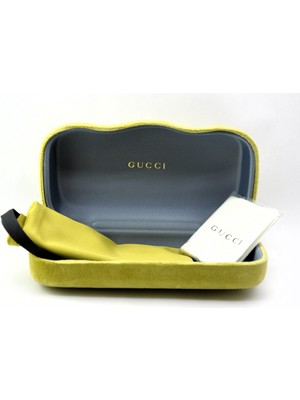 Gucci Guccı Case Vıntage Velvet Sarı Kadife Istridye Model Sert Güneş Gözlüğü Gözlük Kutusu Kılıfı
