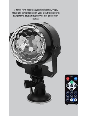 Astraltech Müzik Ritmine Duyarlı Renkli Disko Topu – 7 Modlu Işıklı Parti Lambası