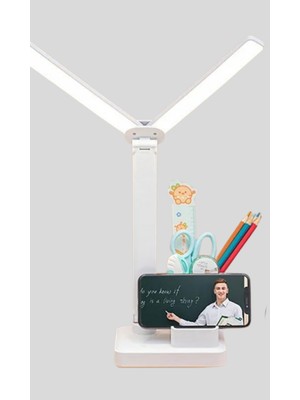 Astraltech Kısılabilir LED Masa Lambası – Kalemlik ve Telefon Standlı, Göz Yormayan Işık