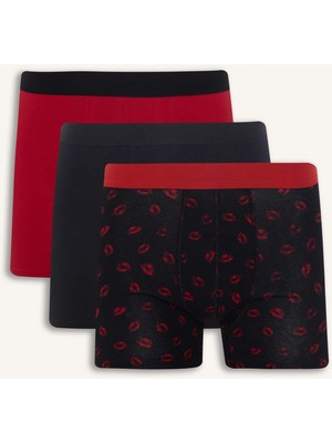 DeFacto Regular Fit Kalp Desenli 3'lü Boxer E2927AX26SP