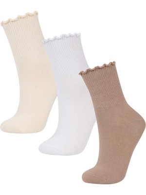 DeFacto Kadın 3'lü Pamuklu Soket Çorap C0672AXNS