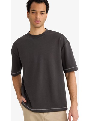 DeFacto Pamuklu Loose Fit Nefes Alabilen Kumaş Tişört C0147AX26SP