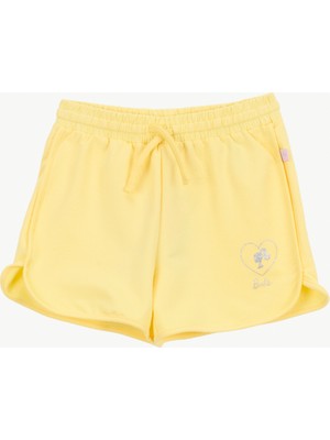 Barbie Yüksek Bel Normal Sarı Kız Çocuk Şort BRB6SG-SRT6002