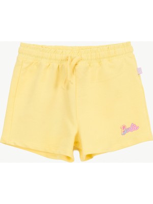 Barbie Yüksek Bel Normal Sarı Kız Çocuk Şort BRB6SG-SRT6446