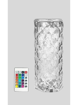 Astraltech Kristal Tasarımlı Rgb LED Gece Lambası – Kumandalı, Renk Değiştiren Dekoratif Işık