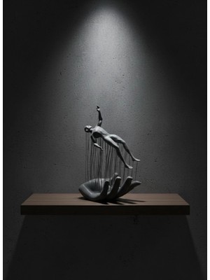 Ceylan Adam Mey Ithalat® Gri El Insan Figürü Minimal ve Anlamlı Dekoratif Biblo Modern Ev Dekorasyonu