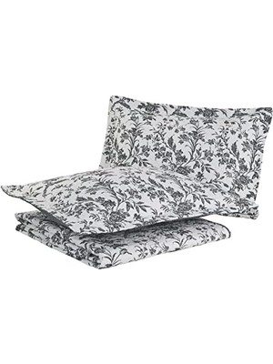 Skygo Çift Taraflı Nevresim Takımı, Uygun Yastık Kılıflı, Her Mevsim Için Hafif Ev Dekorasyonu, Ikiz, Amberley Siyah/beyaz