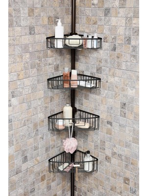 Skygo Primanova MN2906ALU. 4 Raflı Yaylı Köşe Seti, Siyah