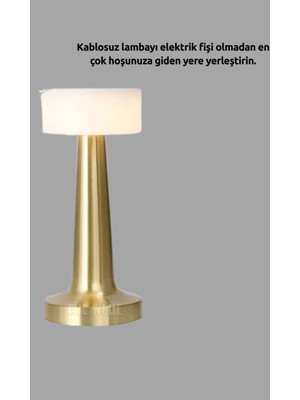 Astraltech Kablosuz Dokunmatik Masa Lambası – Şık Modern Metal Gövde, USB Şarjlı