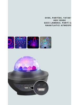 Astraltech Müzik Ritimli Işık Değişimi & Dönen Dalga Efekti – Galaxy Projektör