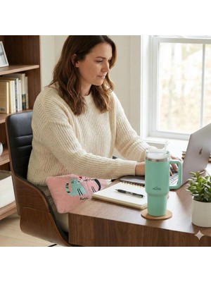 Any Morning Vaha 1200 ml Çelik Termos, Su Yeşili & Biggdesign Cats Elektrikli Sıcak Su Torbası Seti