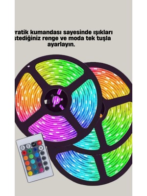 Astraltech Uzaktan Kumandalı Rgb Smart Şerit LED Işık Esnek ve Taşınabilir Dekorasyon
