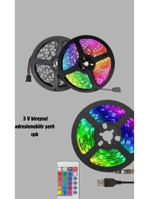 Astraltech Smart Şerit LED Işık – Uzaktan Kumandalı, USB Girişli, Müzik Modlu