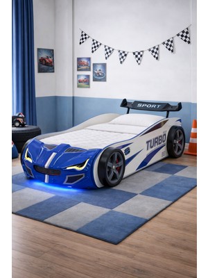Setay Arabalı Yatak, Turbo Gtı Rüzgarlıklı Ledli Arabalı Çocuk Yatağı