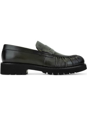 Tamer Tanca Erkek Hakiki Deri Yeşil Loafer Ayakkabı 987 231 Erk Ayk SK25-26 Olıve