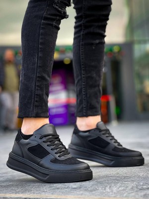 Zapatos Kb-X8 Erkek Günlük Bağcıklı Cilt Süet Spor Sneaker Ayakkabı Csst - Siyah