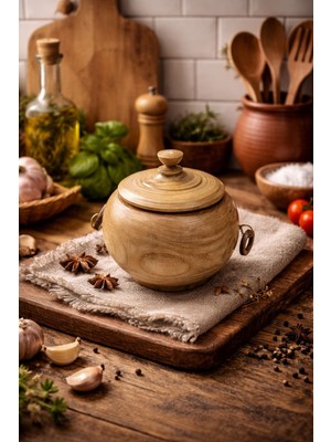 Seymen Bıçakçılık Ahşap Şekerlik 1’li – El Yapımı Doğal Ahşap Kapaklı Şekerlik